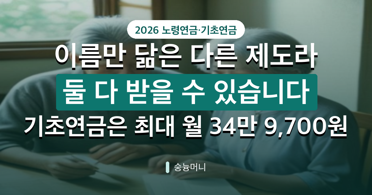 노령연금과 기초연금 차이가 뭔가요 2026년 자격 기준